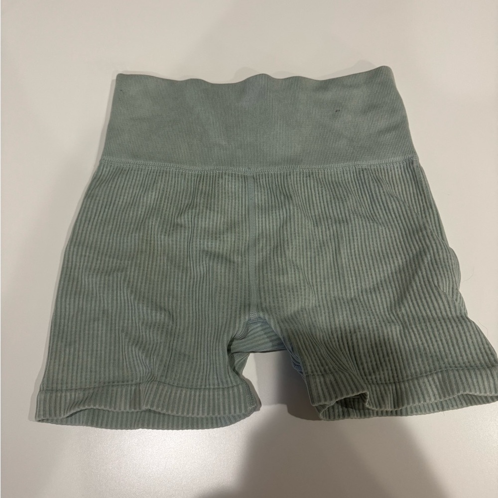 Teal green forever 21 ribbed booty shorts